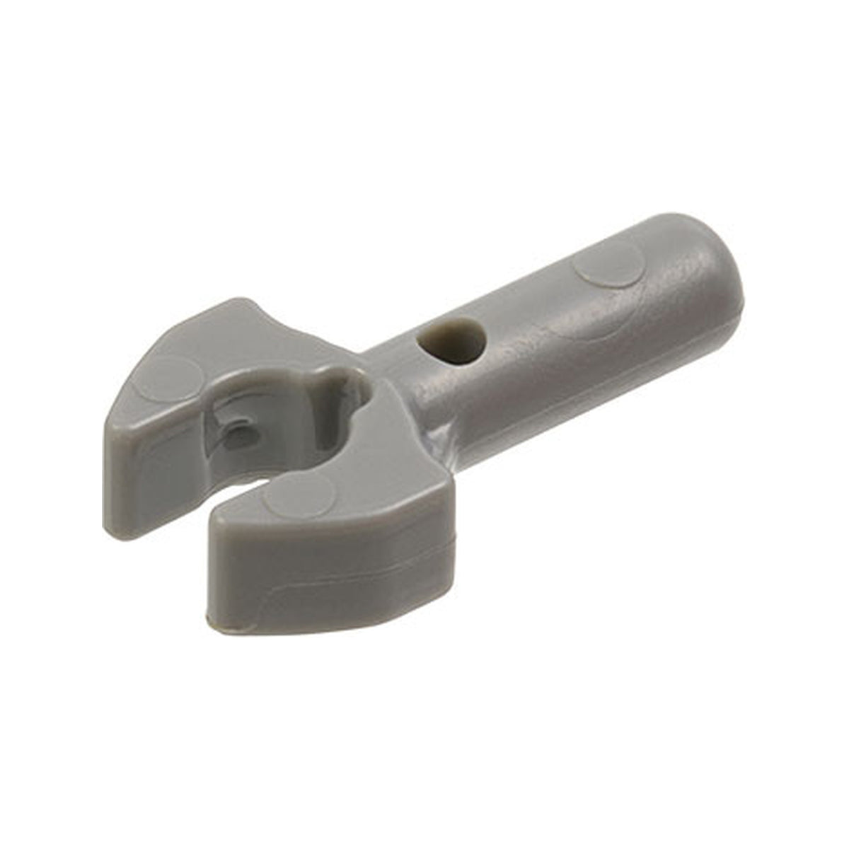 LEGO® Bar   1L with Clip Mechanical Claw - Cut Edges and Hole on Side 48729b dunkelgrau