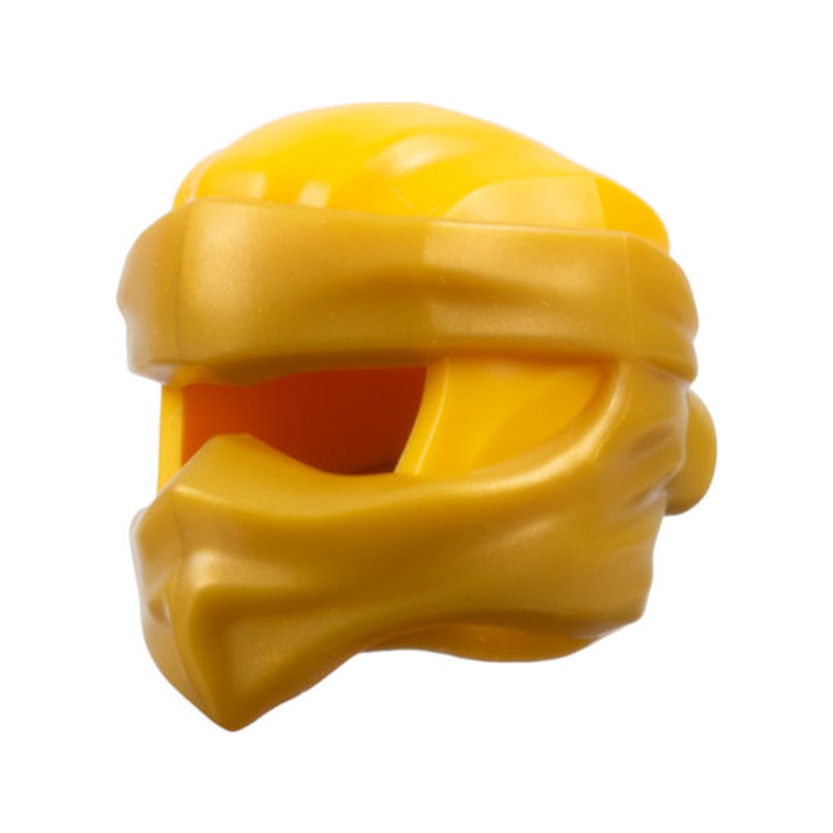 LEGO® Minifigure, Headgear Ninjago Wrap Type 9 with Molded Pearl Gold Wraps and Knot Pattern 4910pb03 hellorange