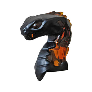 LEGO® Minifigure, Head, Modified Snake, Cobra with Closed Mouth with Molded Trans-Orange Eyes, Fangs, and Flames on Closed Hood Pattern 49588pb01