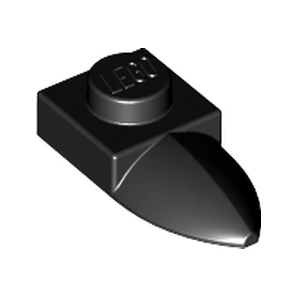LEGO® Plate, Modified 1 x 1 with Tooth Horizontal 49668 schwarz
