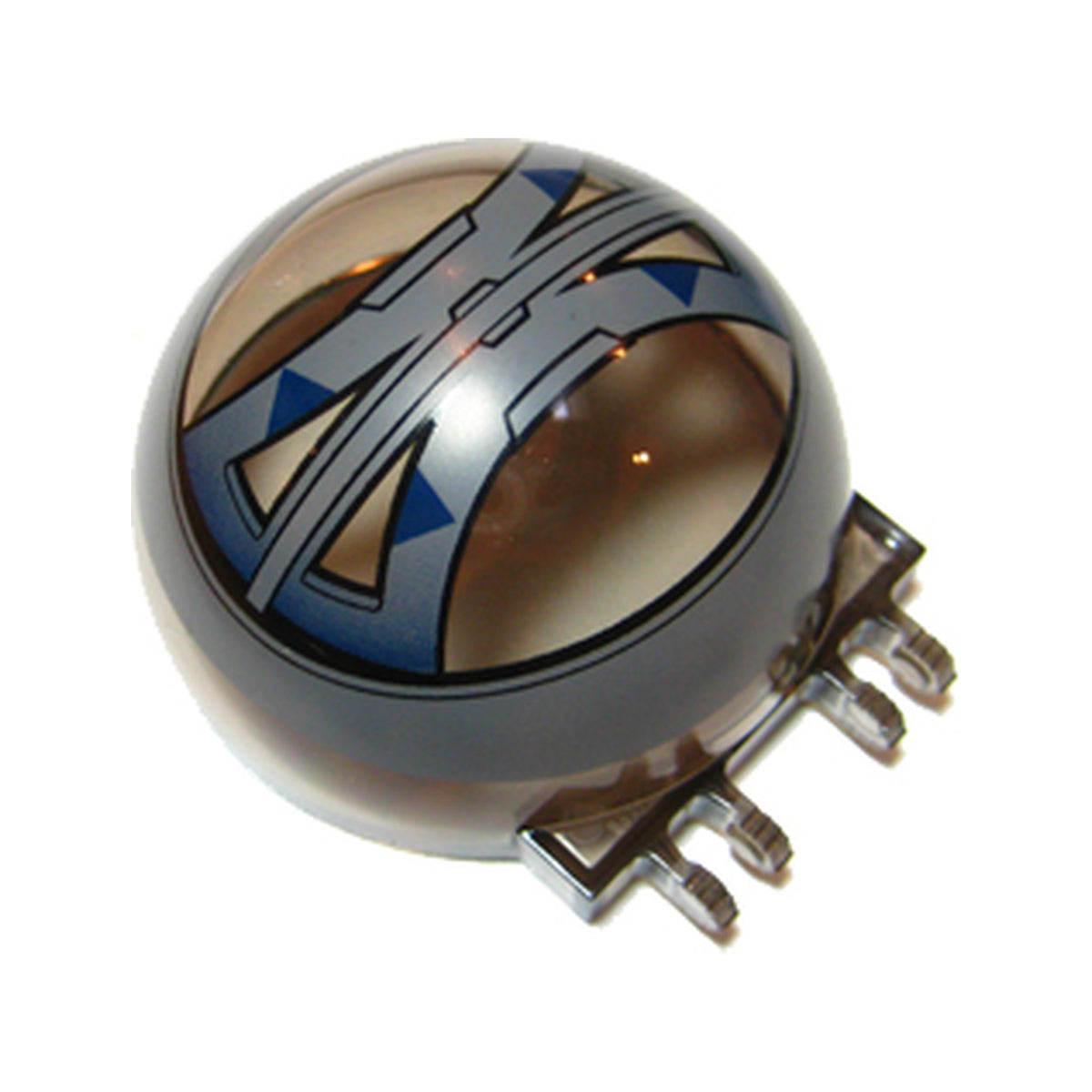 LEGO® Windscreen 6 x 6 x 3 Canopy Dome Half Sphere with Dual 2 Fingers with SW Droid Tri-Fighter Dark Blue Triangles Pattern 50747pb03 transparent braun