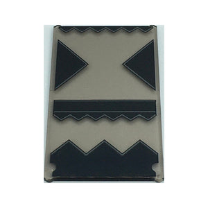 LEGO® Glass for Window 1 x 4 x 6 with Black Triangles and Geometric Designs with Gray Lines Pattern 57895pb094