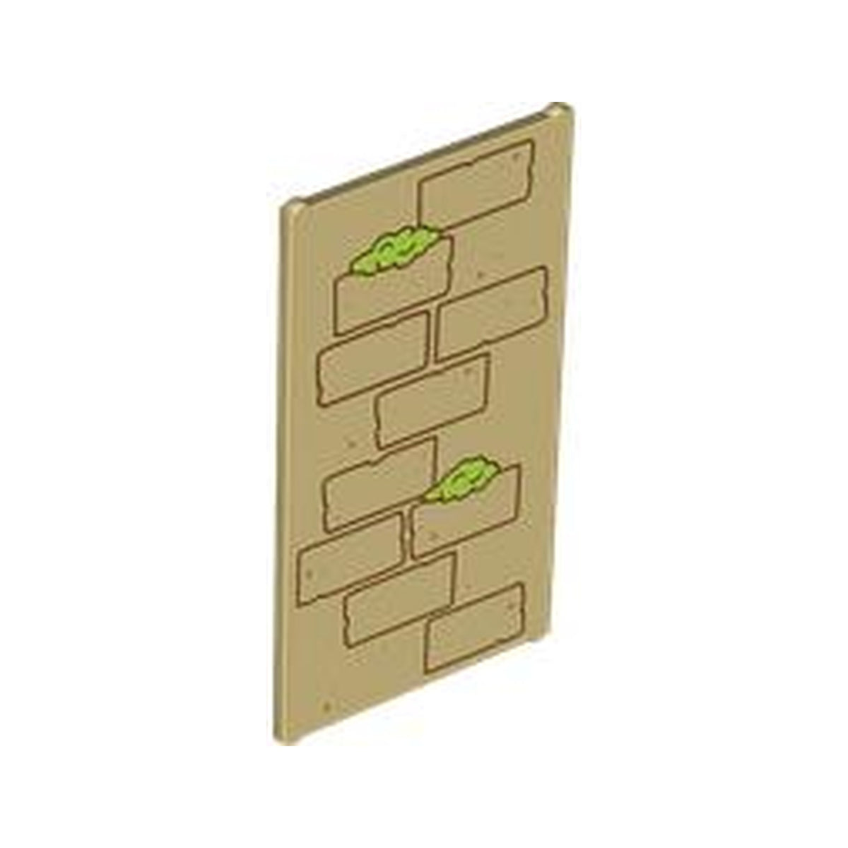 LEGO® Glass for Window 1 x 4 x 6 with Reddish Brown Bricks, Lime Moss and Medium Nougat Dots Pattern 57895pb121 beige