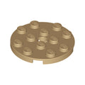 LEGO® Plate, Round 4 x 4 with Hole 60474 dunkelbeige