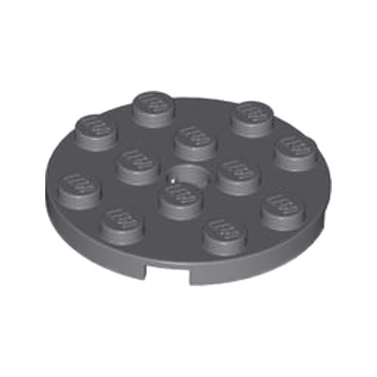 LEGO® Plate, Round 4 x 4 with Hole 60474 dunkelgrau