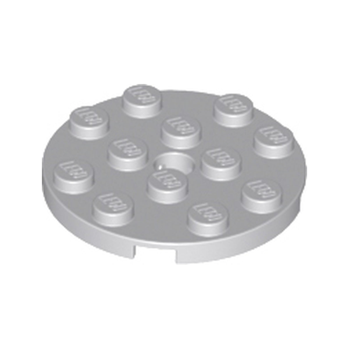 LEGO® Plate, Round 4 x 4 with Hole 60474 hellgrau