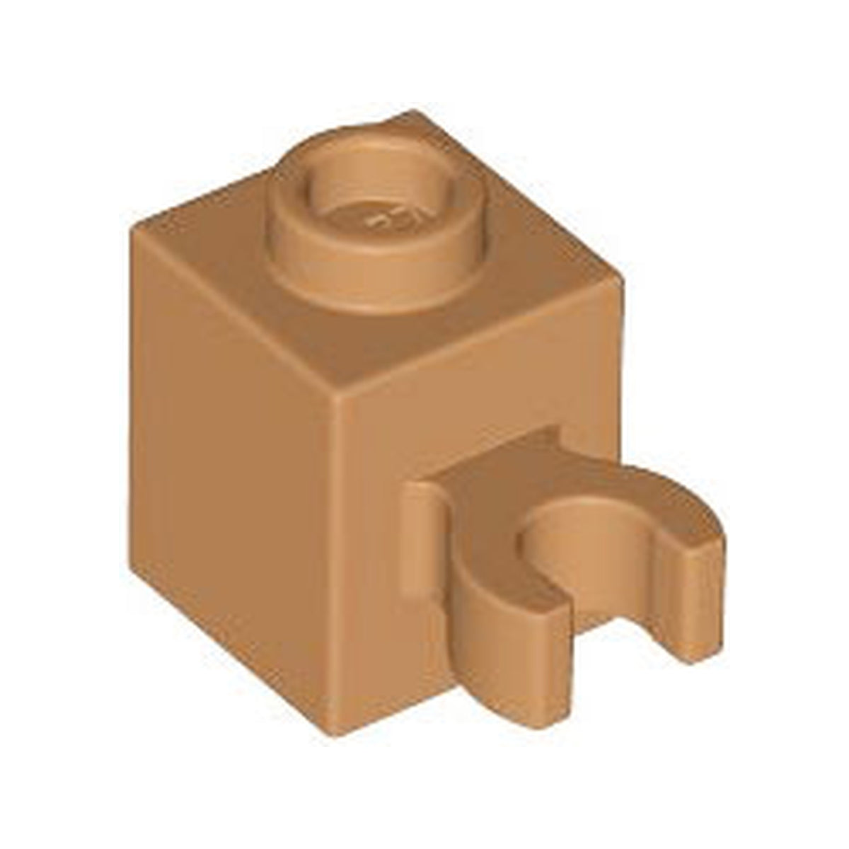 LEGO® Brick, Modified 1 x 1 with Open O Clip (Vertical Grip) - Hollow Stud 60475b mittelnougat