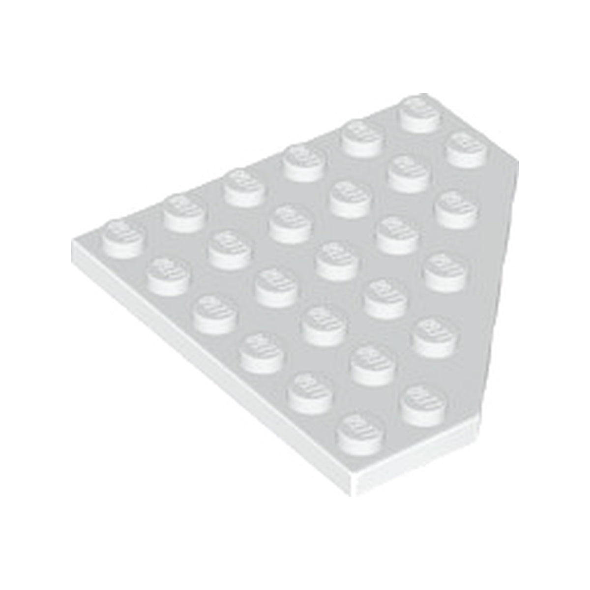 LEGO® Wedge, Plate 6 x 6 Cut Corner 6106 weiss