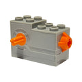 LEGO® Windup Motor 2 x 4 x 2 1/3 with Orange Axle and Release Button 61100c01 hellgrau