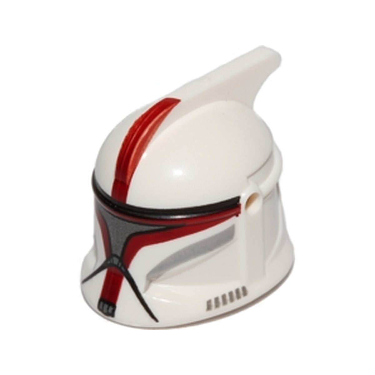 LEGO® Minifigure, Headgear Helmet SW Clone Trooper with Holes, Dark Red Markings and Silver Visor Pattern (Clone Trooper Captain) 61189pb17 weiss