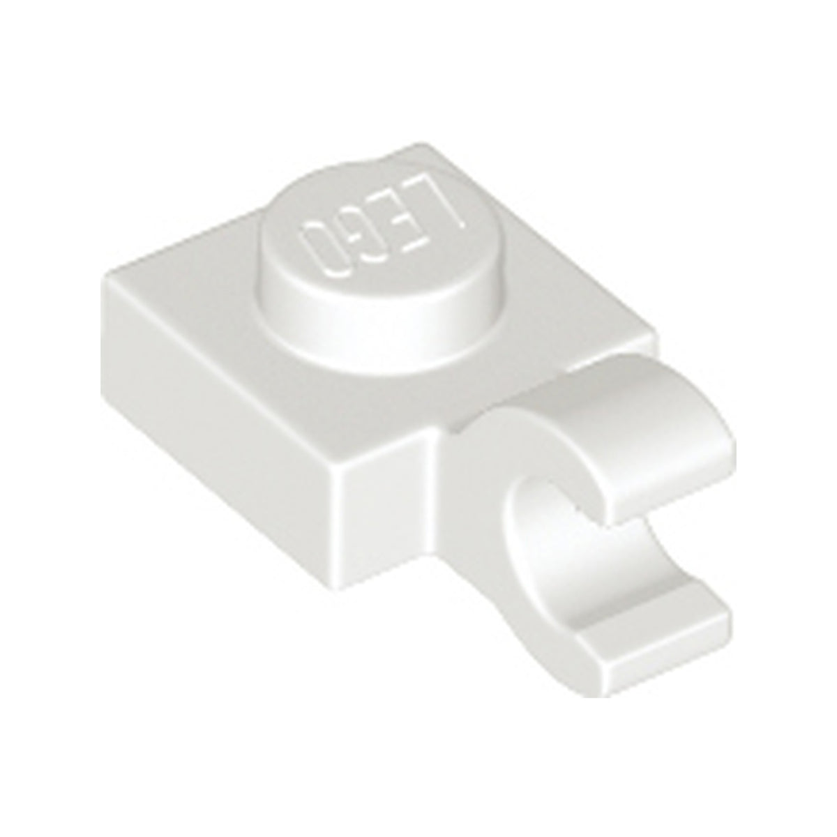 LEGO® Plate, Modified 1 x 1 with Open O Clip (Horizontal Grip) 61252 weiss
