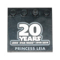 LEGO® Tile, Modified 4 x 4 with Studs on Edge with SW '20 YEARS LEGO STAR WARS 1999-2019' and 'PRINCESS LEIA' Pattern 6179pb150 schwarz