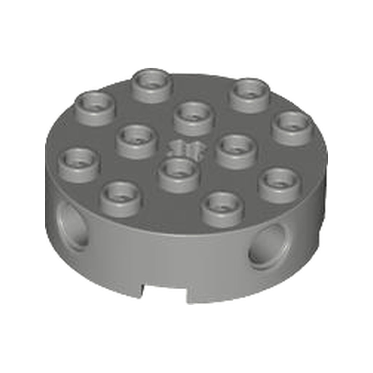 LEGO® Brick, Round 4 x 4 with 4 Side Pin Holes and Center Axle Hole 6222 dunkelgrau