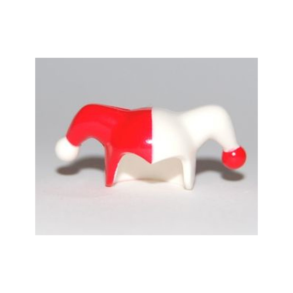 LEGO® Minifigure, Headgear Jester's Cap with Red Right Side and Red and White Pom Poms Pattern 62537pb03 weiss