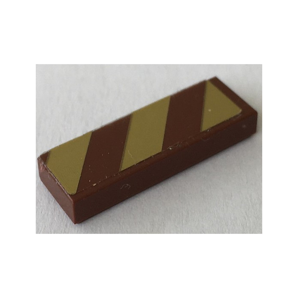 LEGO® Tile 1 x 3 with Gold Danger Stripes Pattern Model Left Side (Sticker) - Set 41068 63864pb107L braun