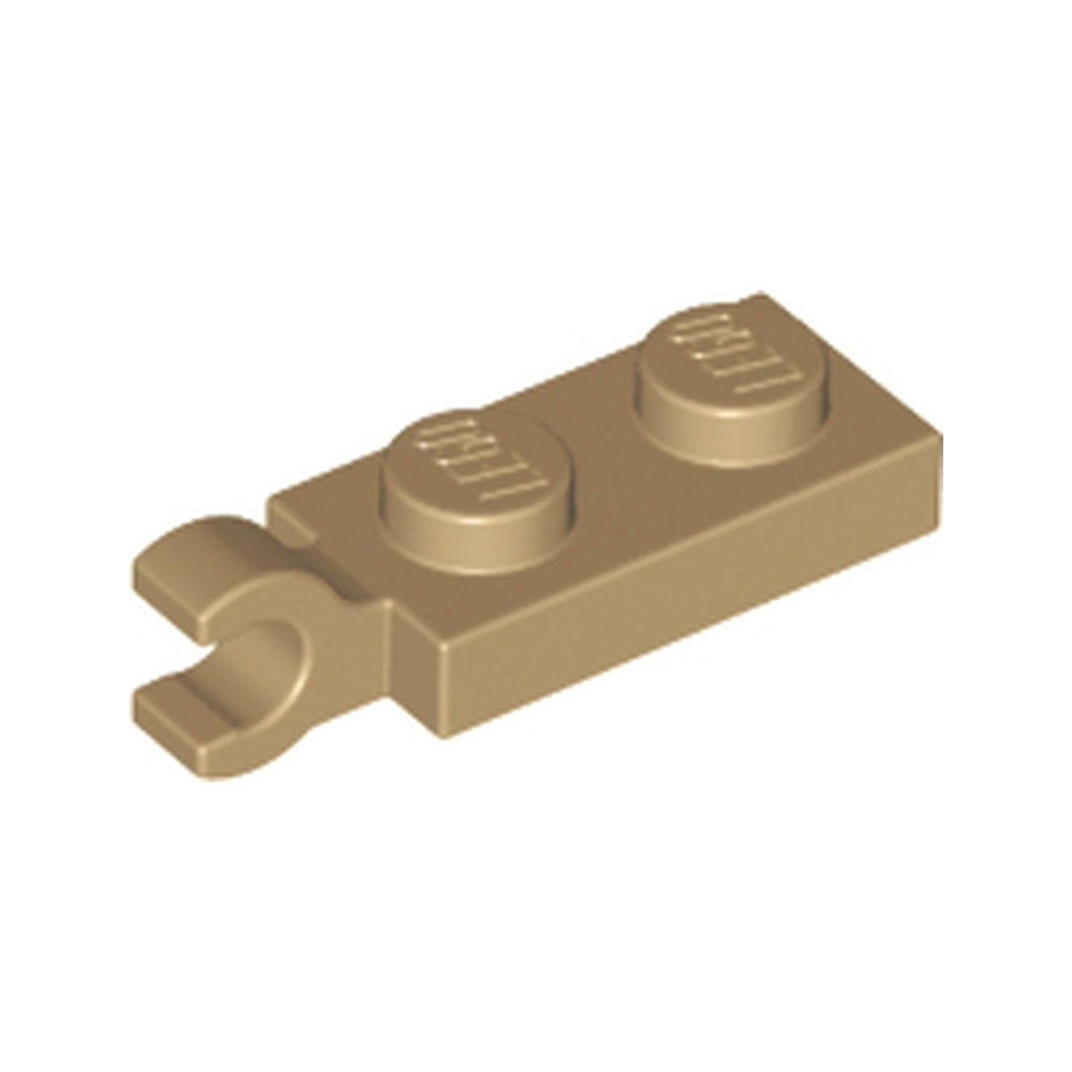 LEGO® Plate, Modified 1 x 2 with Clip on End (Horizontal Grip) 63868 dunkelbeige