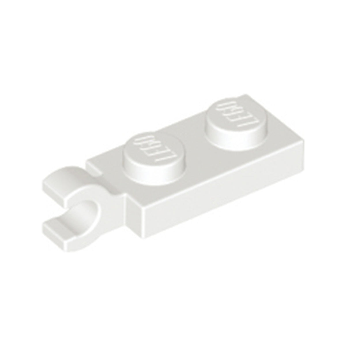 LEGO® Plate, Modified 1 x 2 with Clip on End (Horizontal Grip) 63868 weiss