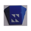 LEGO® Wedge 4 x 3 Triple Curved No Studs with 4 White Triangles Pattern (Sticker) - Set 70614 64225pb024 blau