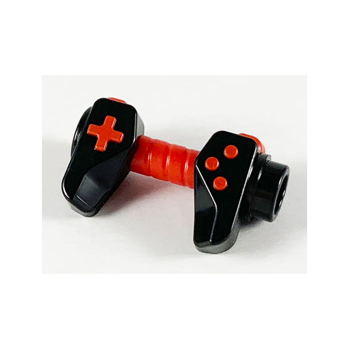 LEGO® Minifigure, Utensil Video Game Controller, Hole for Bar and Hollow Stud on Ends with Molded Red Buttons and Center Handle Pattern 65080pb01 schwarz