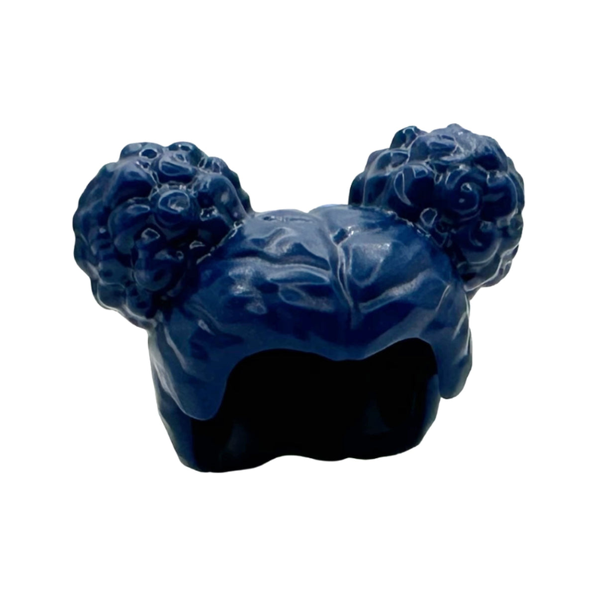 LEGO® Minifigure, Hair Female with Center Part and 2 Space Buns on Top 65579 dunkelblau