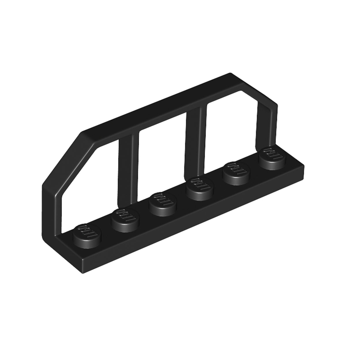 LEGO® Plate, Modified 1 x 6 with Train Wagon End / Fence 6583 schwarz