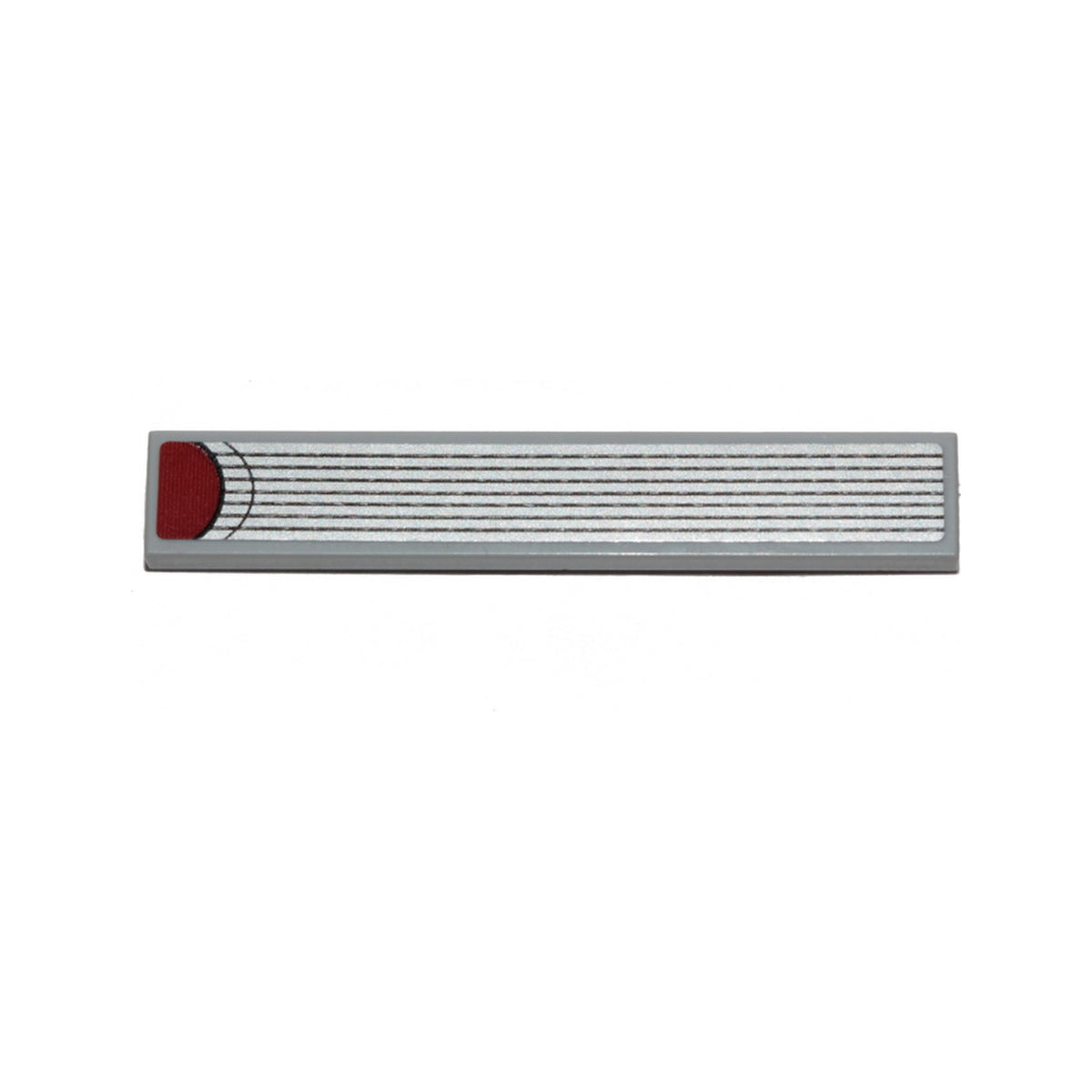 LEGO® Tile 1 x 6 with SW Landspeeder 7 Black Stripes and Dark Red Semicircle Pattern (Sticker) - Set 75271 6636pb206 hellgrau