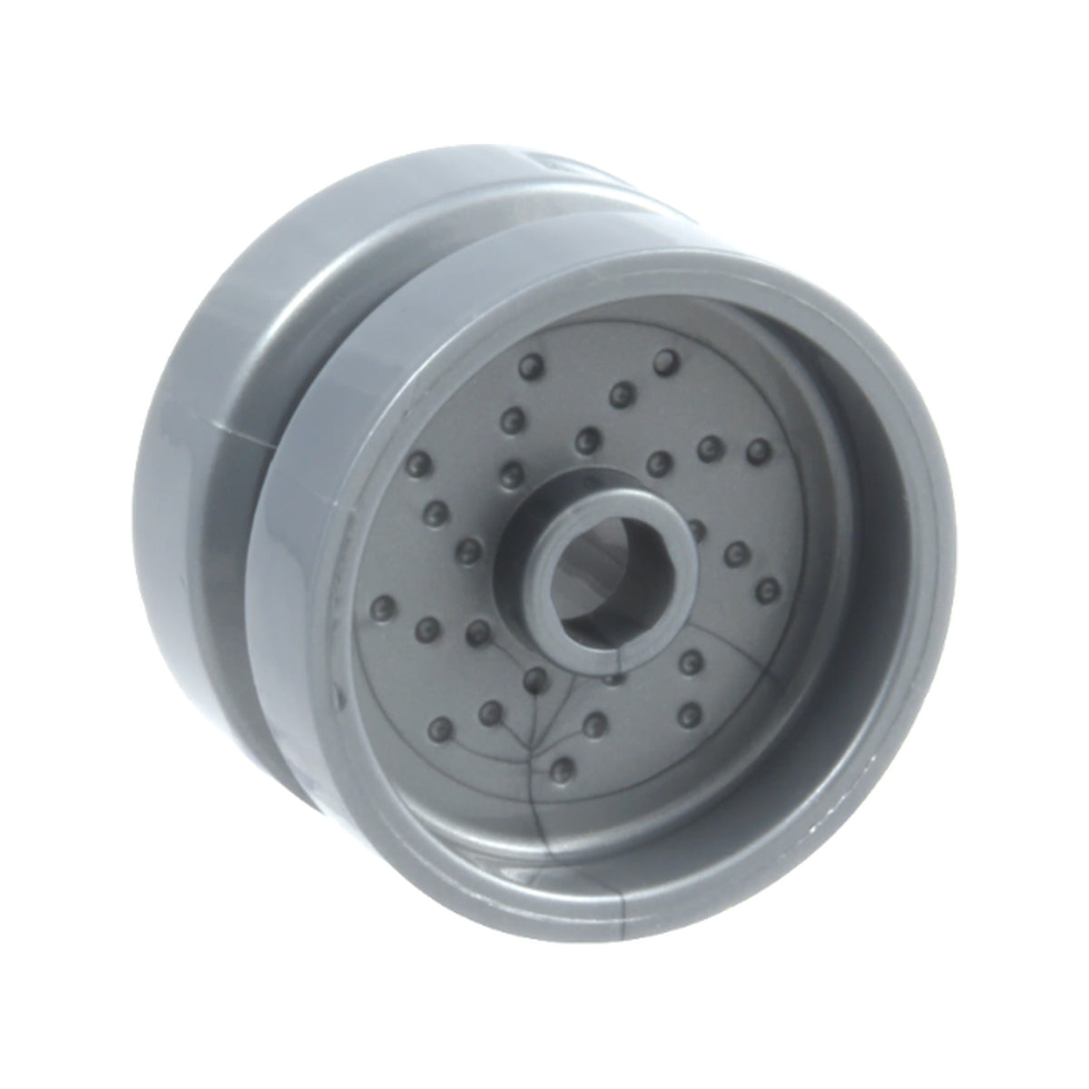 LEGO® Wheel 18mm D. x 12mm with Pin Hole and Stud, Dotted Brake Rotor Lines 66727 silber