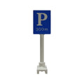 LEGO® Road Sign Square-Tall with Parking 'P' and '300m' Pattern 675p01 weiss