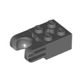 LEGO® Technic, Brick Modified 2 x 2 with Ball Socket and Axle Hole - Straight Forks with Round Ends and Closed Sides 67696 dunkelgrau