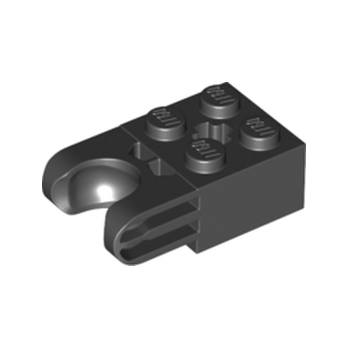 LEGO® Technic, Brick Modified 2 x 2 with Ball Socket and Axle Hole - Straight Forks with Round Ends and Closed Sides 67696 schwarz