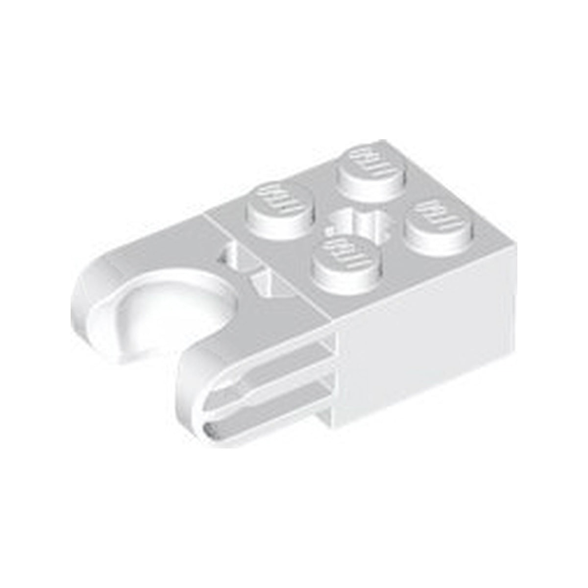 LEGO® Technic, Brick Modified 2 x 2 with Ball Socket and Axle Hole - Straight Forks with Round Ends and Closed Sides 67696 weiss