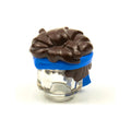 LEGO® Minifigure, Hair Tousled with Molded Blue Bandana Headband Pattern 69558pb01 dunkelbraun
