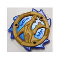 LEGO® Ring 3 x 3 with Dragon Head with Molded Satin Trans-Dark Blue Flames Pattern (Ninjago Storm Amulet) 69567pb03 perlgold