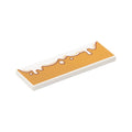 LEGO® Tile 2 x 6 with Dripping Icing on Medium Nougat Background Pattern 69729pb143 weiss