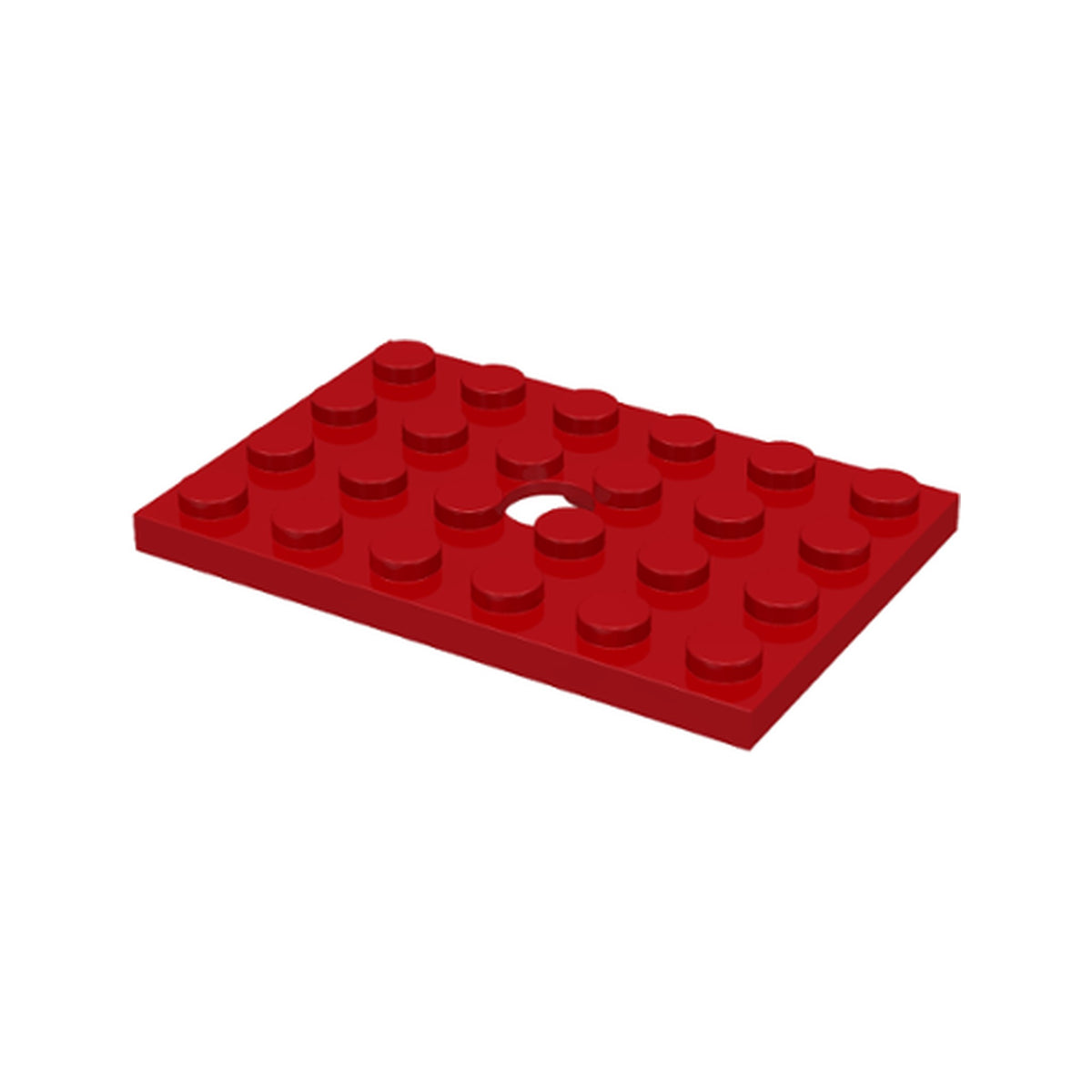 LEGO® Plate, Modified 4 x 6 with Hole 709 rot