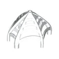 LEGO® Spider Web Conical with Bar Ends and Bar Holders - Flexible Rubber 7095 weiss