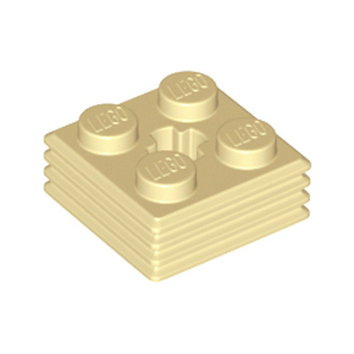 LEGO® Brick, Modified 2 x 2 x 2/3 Ribbed with Axle Hole 71752 beige