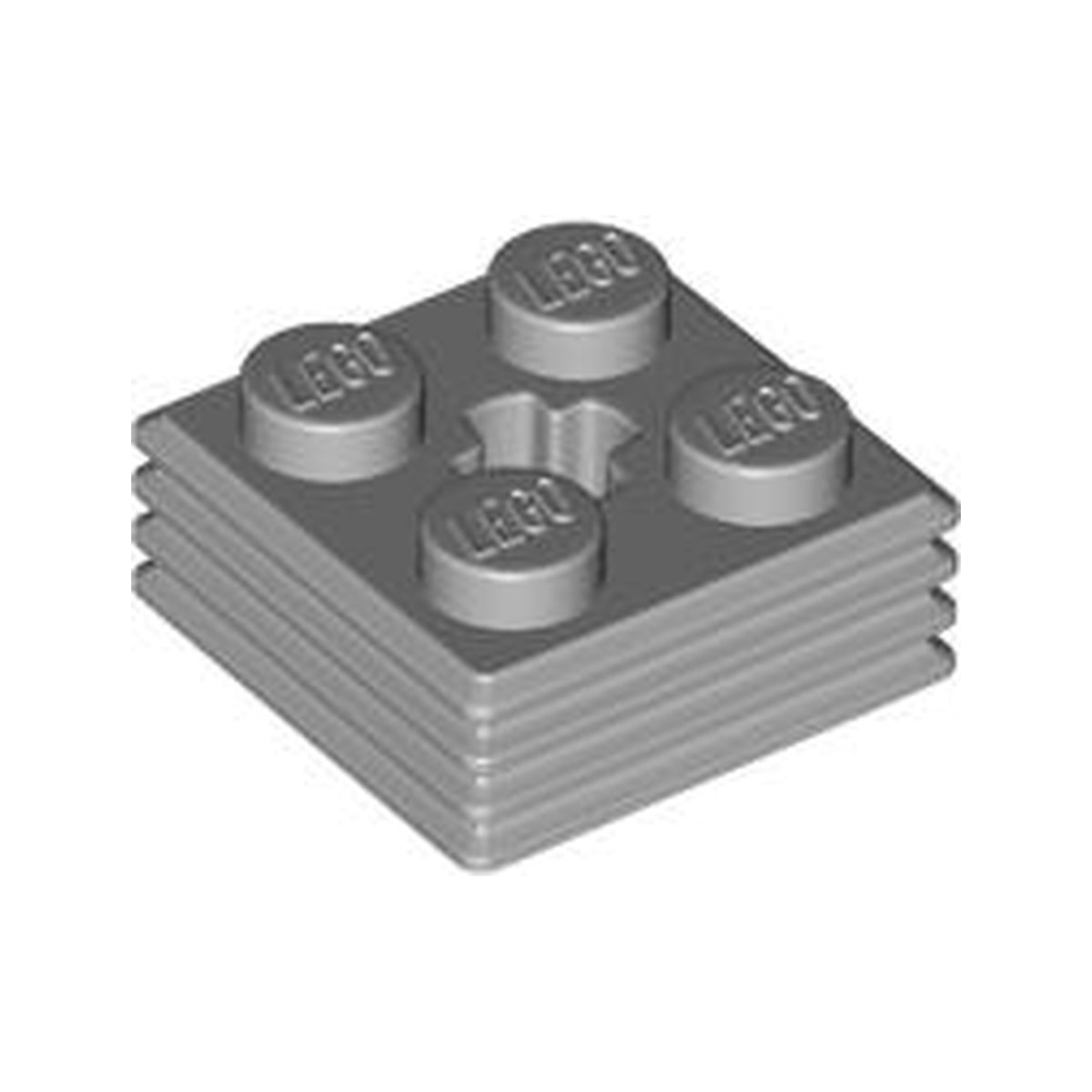 LEGO® Brick, Modified 2 x 2 x 2/3 Ribbed with Axle Hole 71752 hellgrau
