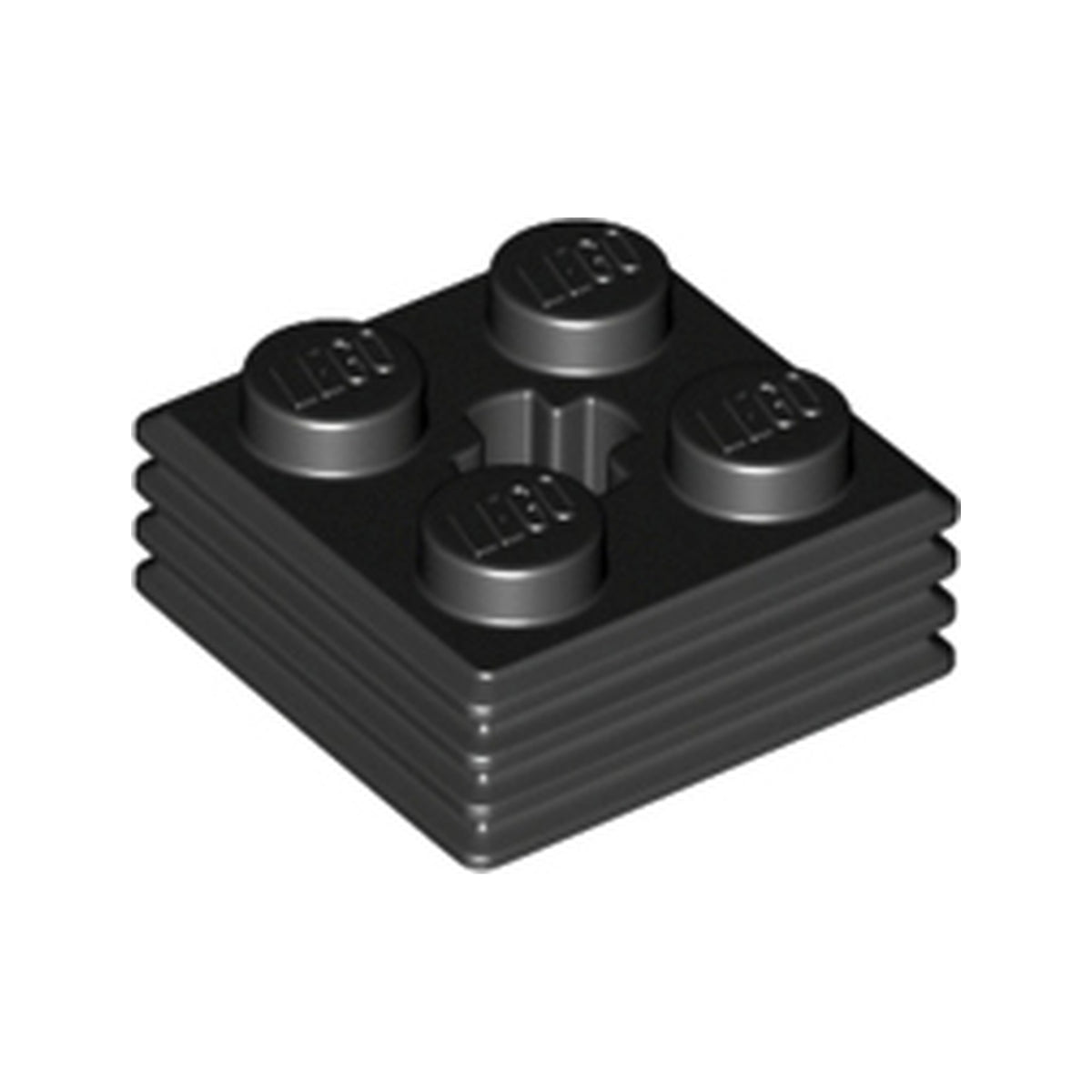 LEGO® Brick, Modified 2 x 2 x 2/3 Ribbed with Axle Hole 71752 schwarz