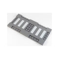 LEGO® Brick, Modified 8 x 16 x 2/3 with 1 x 4 and 2 x 4 Indentations with 6 White Stripes (Crosswalk) Pattern 71772pb01 dunkelgrau