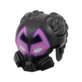 LEGO® Minifigure, Hair Coiled with 2 Cornrow Pigtails and Mask with White and Dark Pink Angular Eyes with Dark Purple Outline Pattern 7416pb01 schwarz