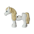 LEGO® Horse, Mini Doll Style, Pony with 1 x 1 Cutout with Molded Tan Mane and Tail and Printed Black Eyebrows and Medium Blue Eyes Pattern 75498pb03 weiss