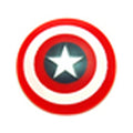 LEGO® Minifigure, Shield Circular / Round Convex Face with White Ring, Star in Dark Blue Circle Pattern (Captain America) 75902pb01 rot