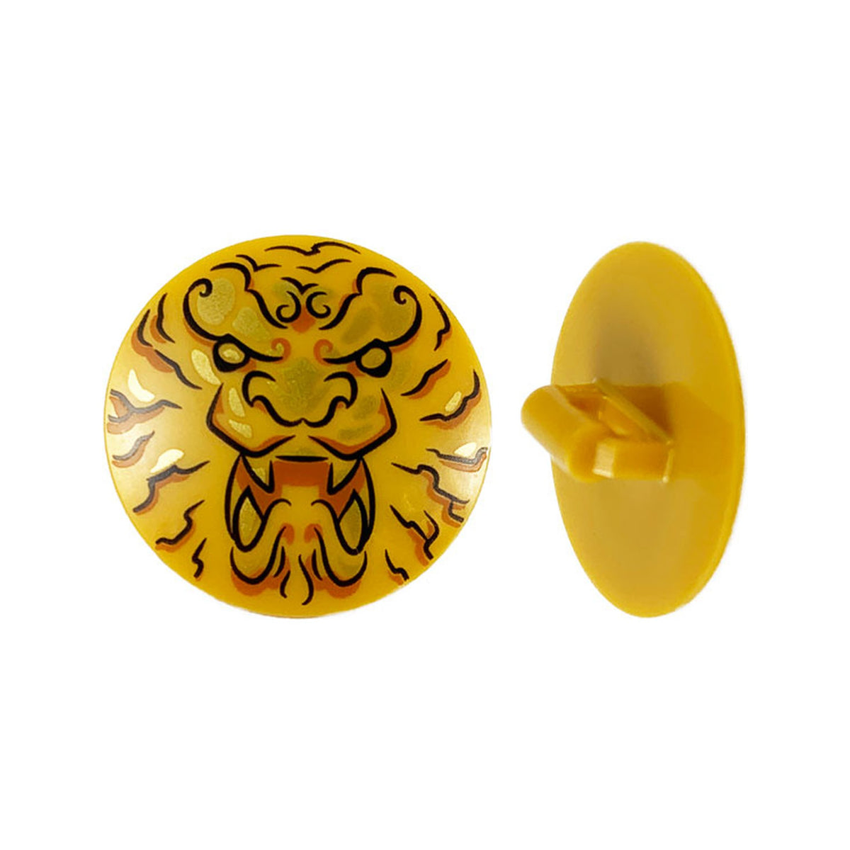 LEGO® Minifigure, Shield Circular / Round Convex Face with Black and Gold Ninjago Lion Head Pattern 75902pb17 perlgold