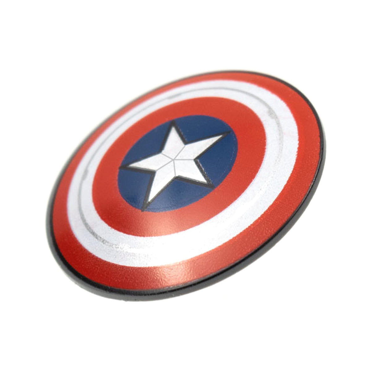 LEGO® Minifigure, Shield Circular / Round Convex Face with Red and White Concentric Rings, Star in Dark Blue Circle Pattern (Captain America) 75902pb20 dunkelgrau