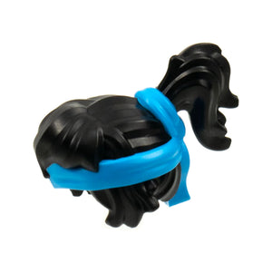 LEGO® Minifigure, Hair Female with Ponytail with Molded Dark Azure Bandana Headband Pattern 76917pb01
