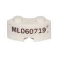 LEGO® Brick, Round Corner 2 x 2 Macaroni with Stud Notch and Reinforced Underside with 'ML060719' Pattern (Sticker) - Set 70419 85080pb03 weiss