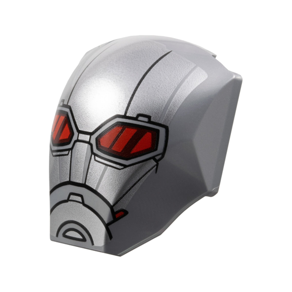 LEGO® Large Figure Armor, Smooth with 2 x 2 Round Brick Attachment with Silver Armor Plates, Glasses with Red Lenses and Dark Red Reflections, Black Lines on Forehead (Ant-Man Head) 85834pb08 silber