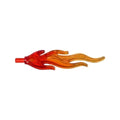 LEGO® Wave Rounded Straight Large with Bar End (Flame) with Marbled Trans-Orange Pattern 85959pb01a transparent rot