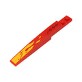 LEGO® Slope, Curved 10 x 1 with Yellow Flames and Black Line and Squares on Red Background Pattern Model Left Side (Sticker) - Set 71704 85970pb027L rot